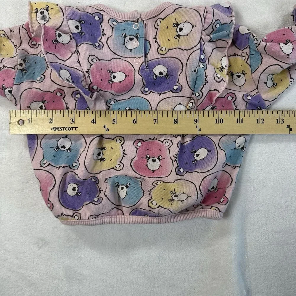 Care Bears Baby Girl 2 Piece Outfit Set Pink Bear Print 6-9 Months Ribbed